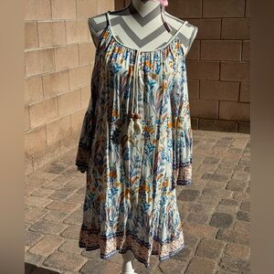 Cold shoulder A line dress.